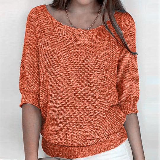 Damen nan legerer kastiger Feinstrickpullover mit weitem Ausschnitt Shop Nory