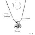 Damen Edelstahl Halskette mit Muschel-Anhänger Shop Nory