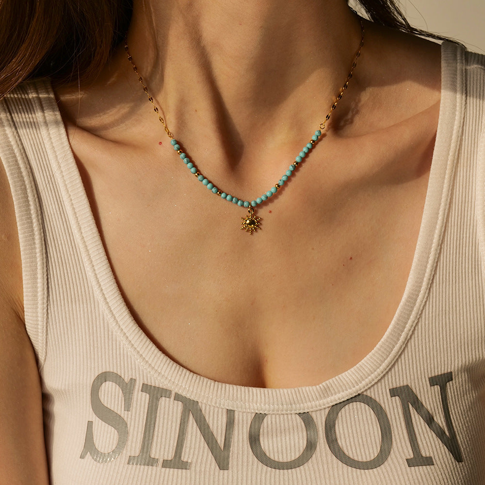Damen Halskette mit schimmernden Kristallen und elegantem geometrischen Design Shop Nory
