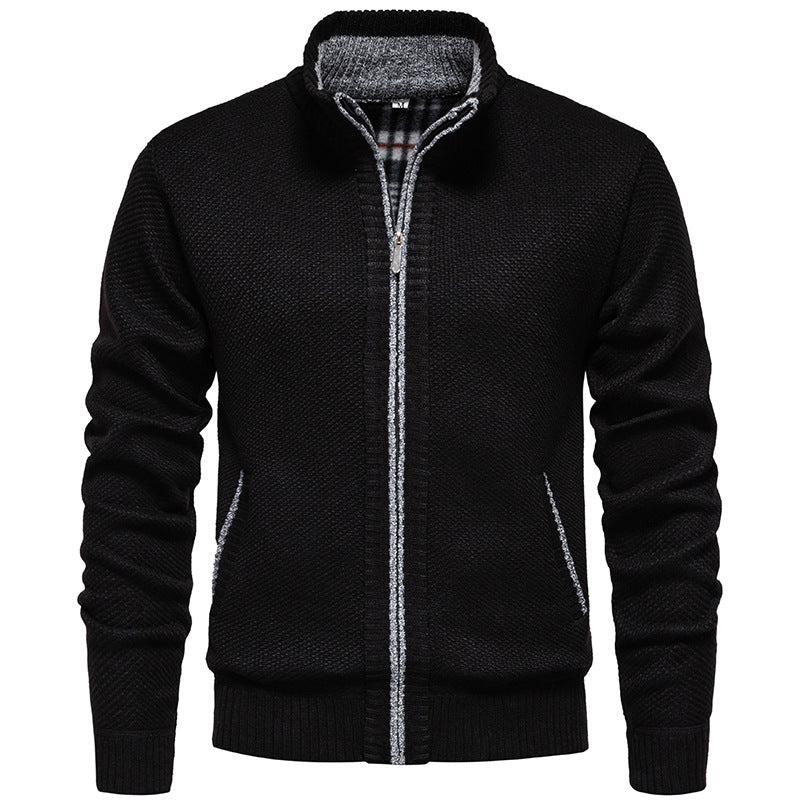 Herren Strickjacke mit hohem Kragen und praktischem Reißverschluss Shopnory