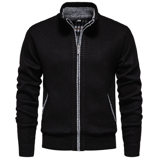 Herren Strickjacke mit hohem Kragen und praktischem Reißverschluss Shopnory
