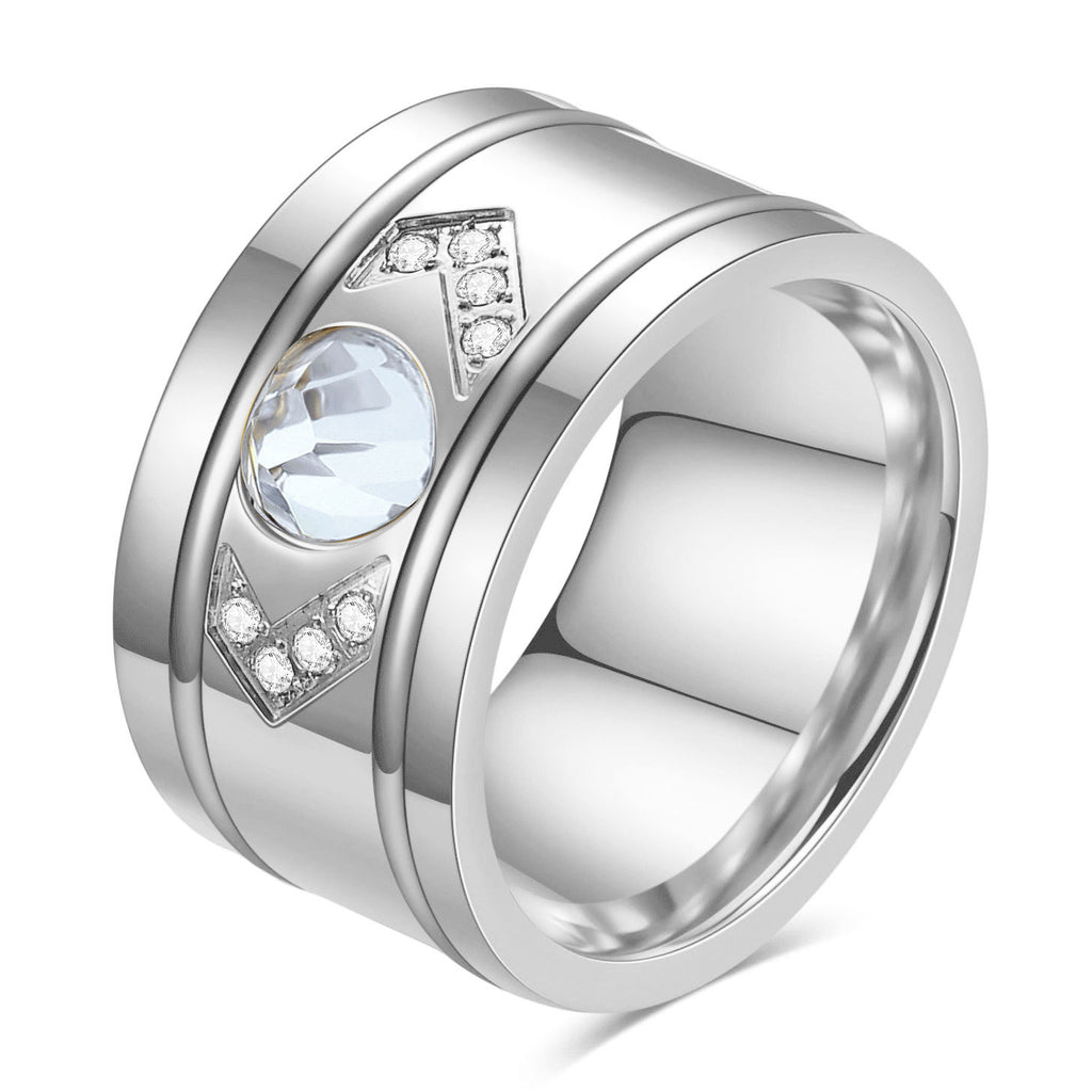 Damen Ring mit funkelnden Kristallakzenten und modernem Design Shop Nory