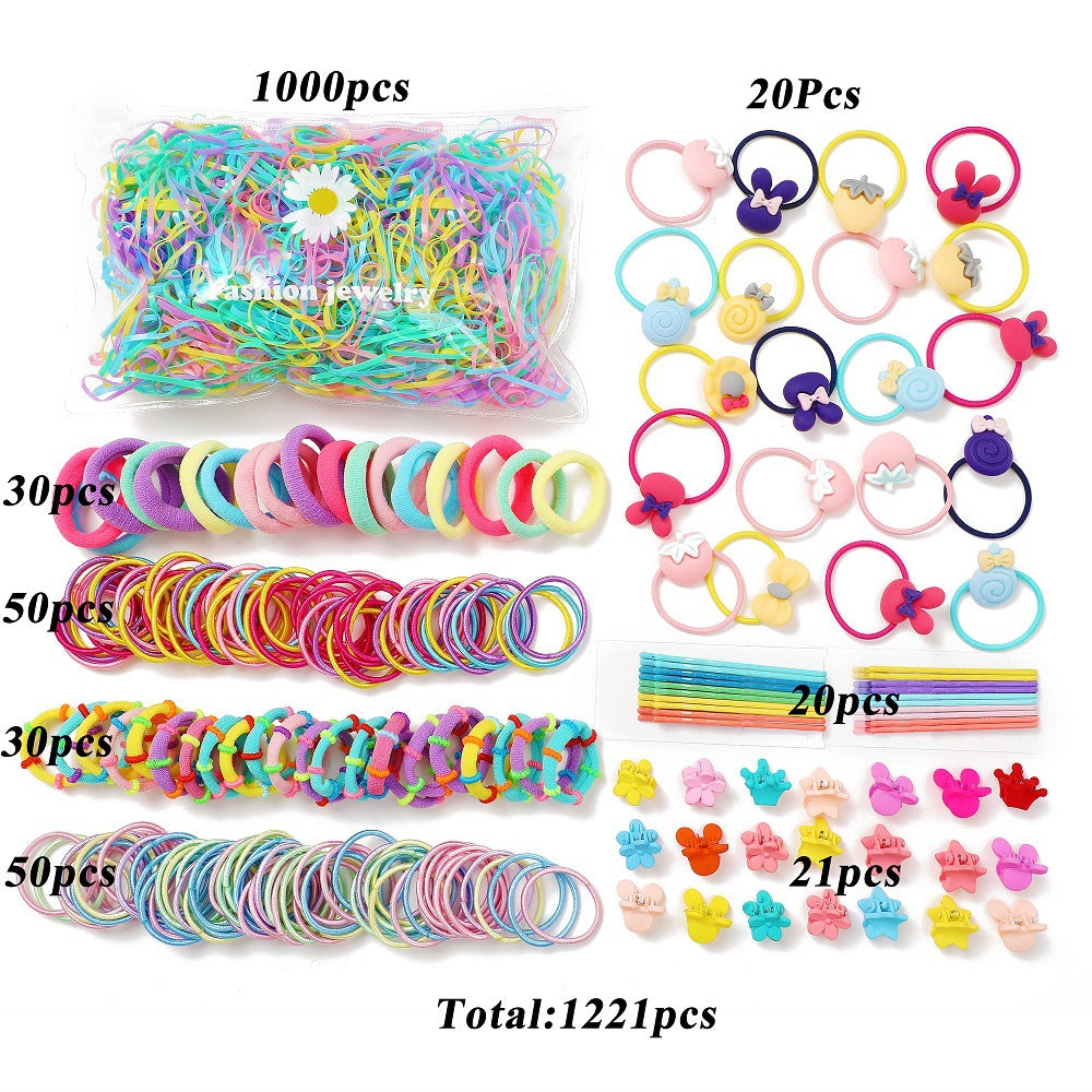 Damen Haaraccessoire-Set mit bunten Haargummis und Clips Shop Nory