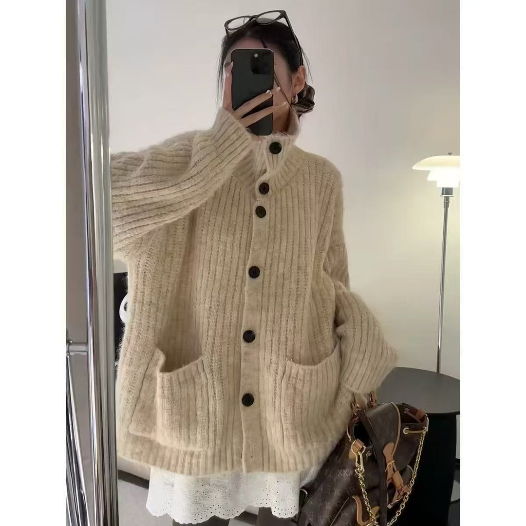 Damen Kuscheliger Grobstrick Cardigan Shop Nory