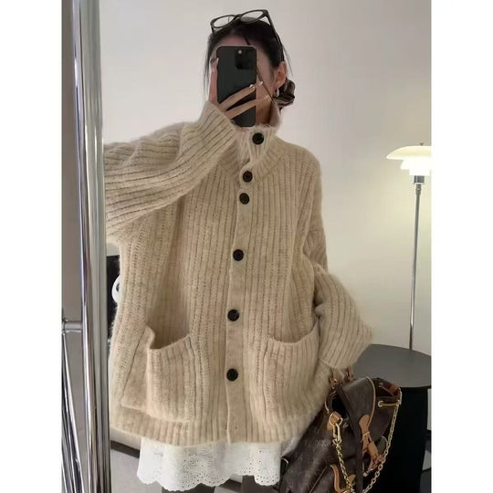 Damen Kuscheliger Grobstrick Cardigan Shop Nory
