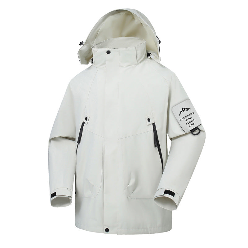 Herren Wasserdichte Softshell-Outdoorjacke mit verstellbarer Kapuze und versiegelten Nähten Shop Nory