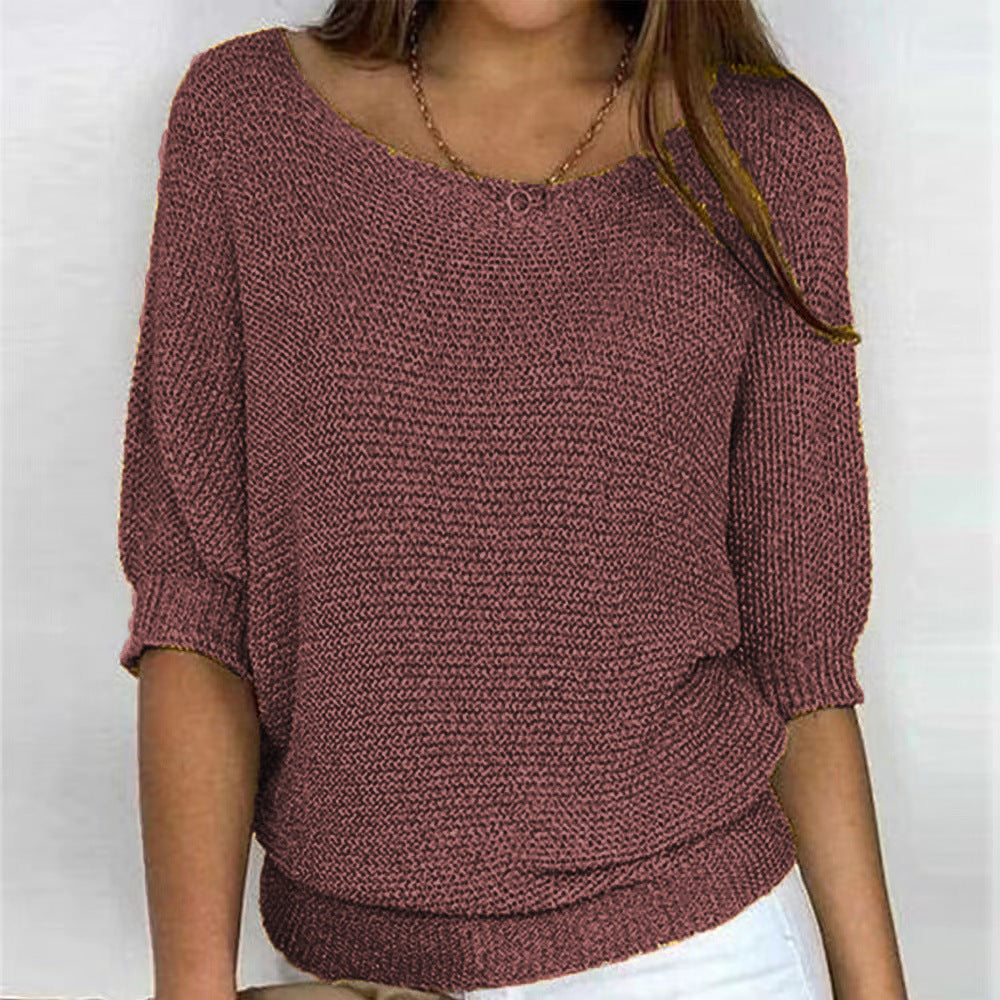Damen nan legerer kastiger Feinstrickpullover mit weitem Ausschnitt Shop Nory