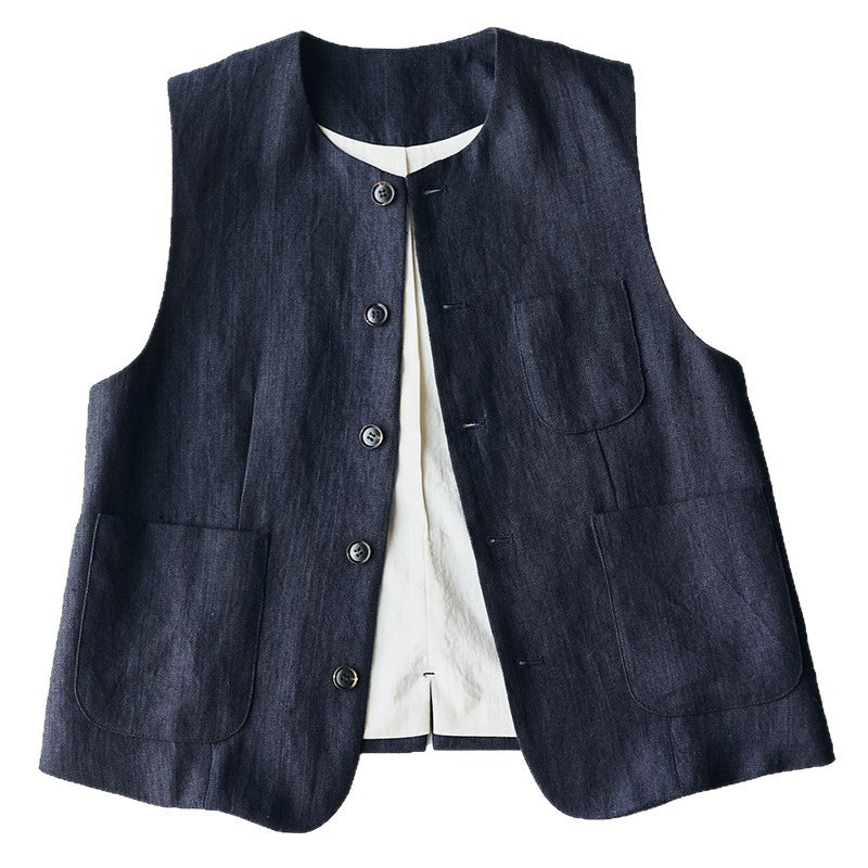 Damen Elegante Leinenweste Shop Nory