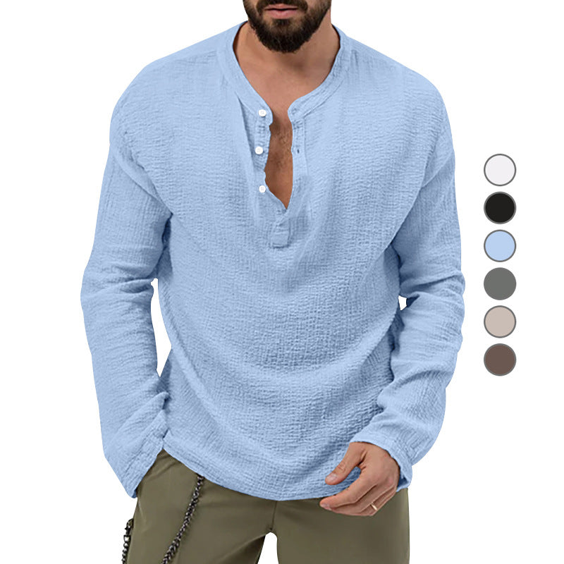 Herren Langarmshirt mit Knopfleiste Shopnory