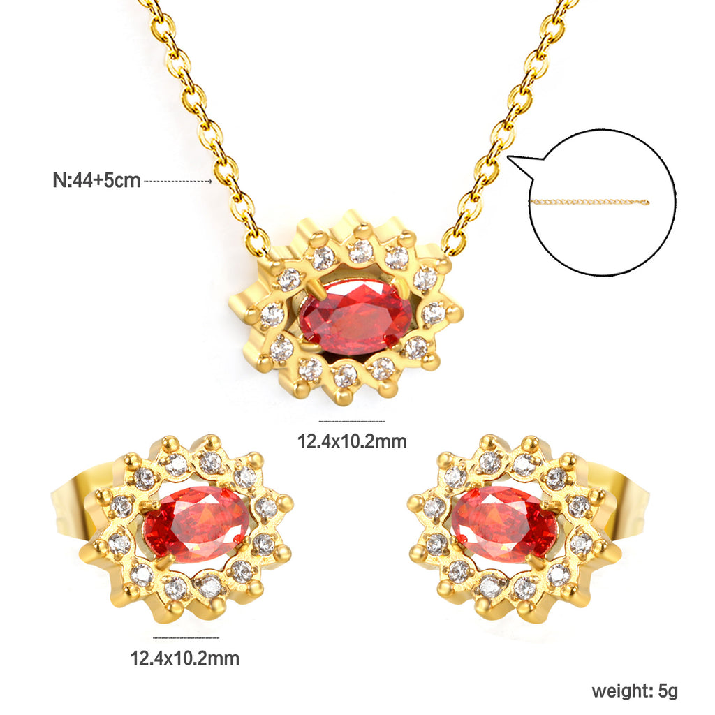 Damen Schmuckset mit funkelnden Zirkonia und eleganter, goldplattierter Verarbeitung Shop Nory