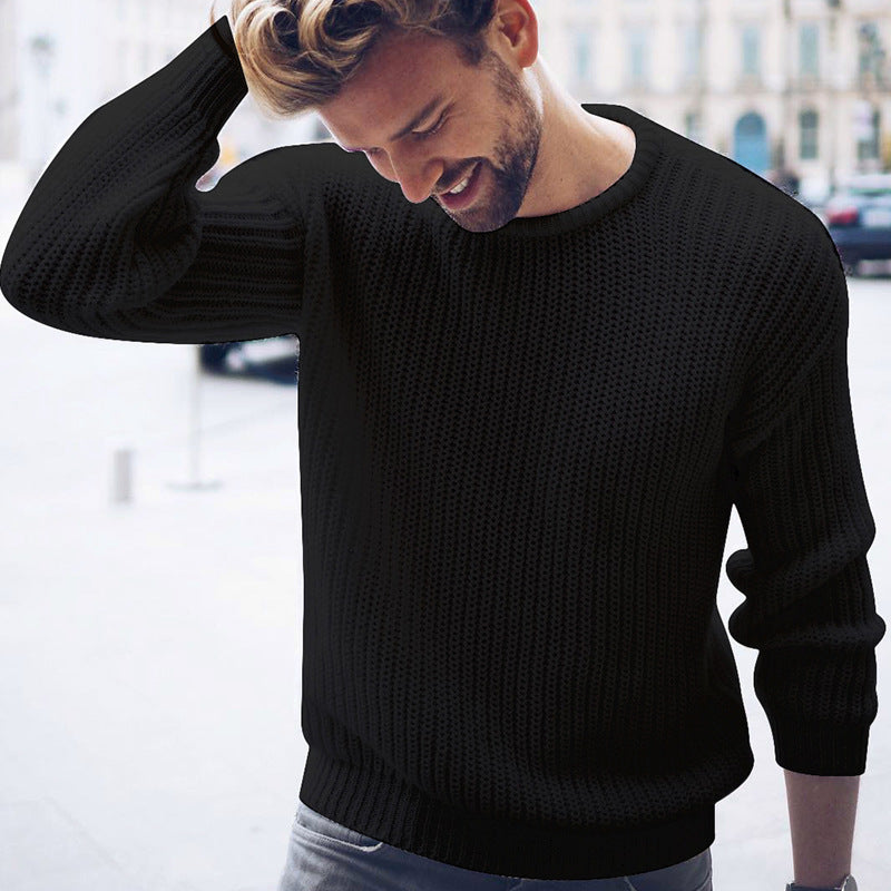 Herren lässiger Strickpullover mit modernen Strukturen