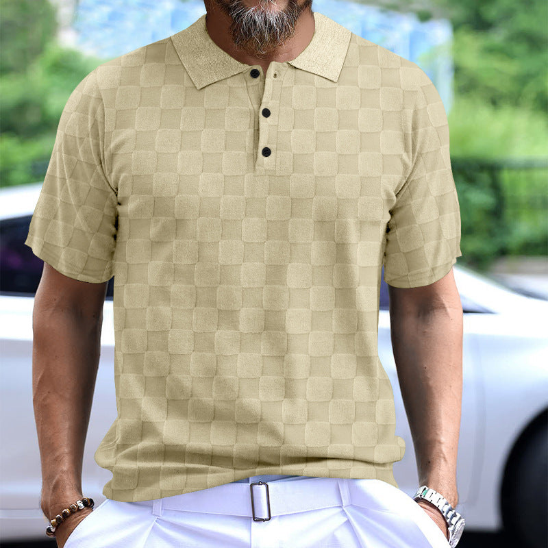 Herren Polo-Shirt mit strukturiertem Design und komfortablem Stehkragen