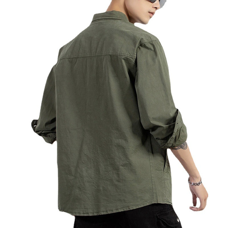 Herren leichtes Utility-Overshirt mit Knopfleiste und Hemdkragen Shop Nory