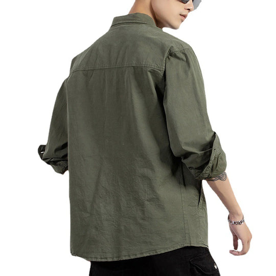Herren leichtes Utility-Overshirt mit Knopfleiste und Hemdkragen Shop Nory