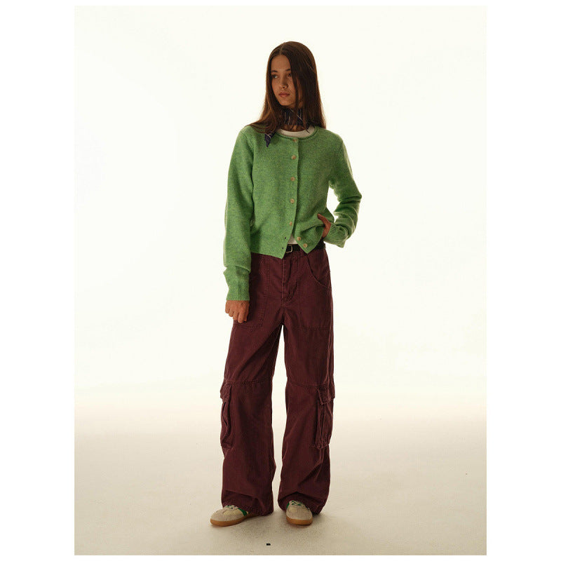 Damen Baggy-Cargo-Hose mit hoher Leibhöhe, großen Klappentaschen und verstärkten Nahtpaneelen Shop Nory