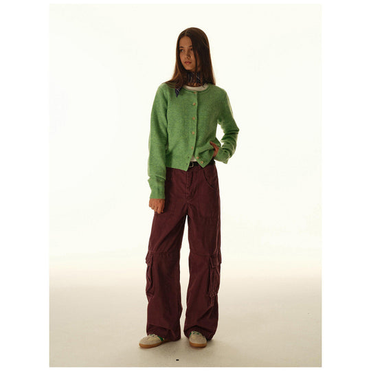 Damen Baggy-Cargo-Hose mit hoher Leibhöhe, großen Klappentaschen und verstärkten Nahtpaneelen Shop Nory