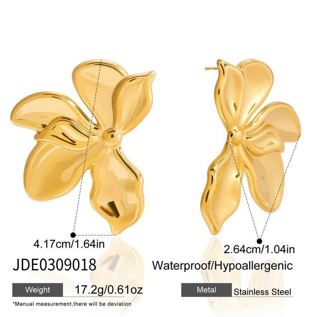 Damen Ohrringe im eleganten Blumen-Design aus hypoallergenem Edelstahl Shop Nory