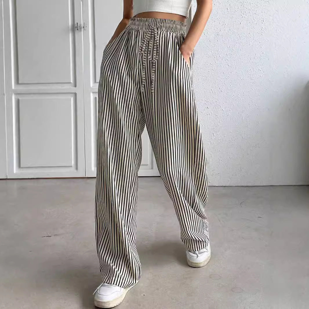 Damen Weite Streifen-Hose