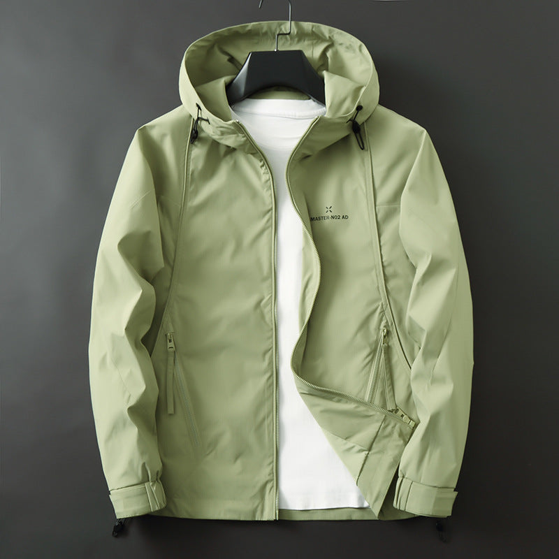 Herren Leichte wasserabweisende Softshell-Outdoorjacke mit Kapuze, versiegelten Nähten und Reißverschlusstaschen Shop Nory