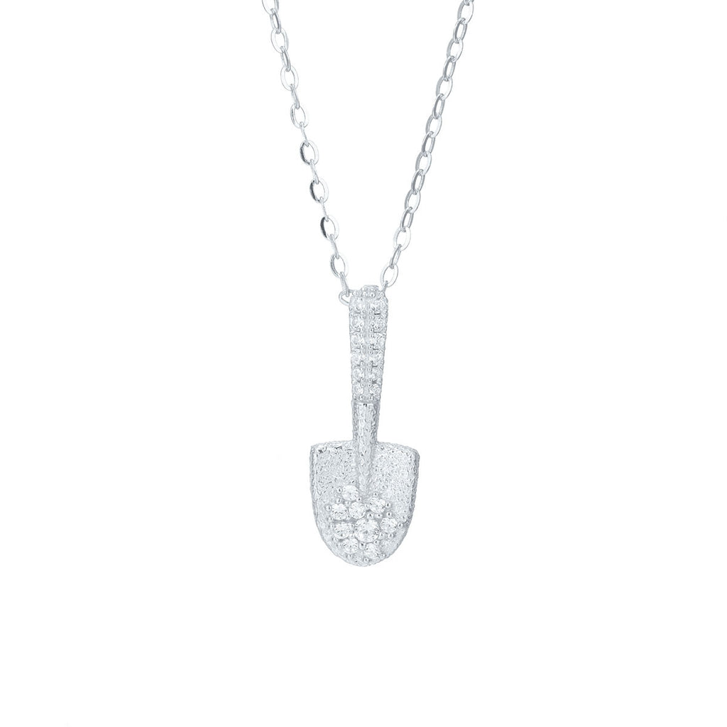 Damen Anhänger-Halskette mit Schaufel-Design und funkelnden Zirkonia Shop Nory