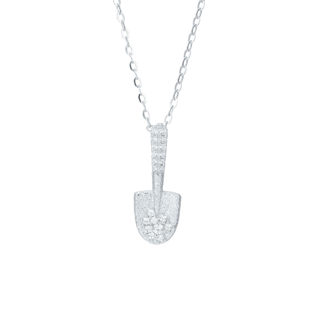 Damen Anhänger-Halskette mit Schaufel-Design und funkelnden Zirkonia Shop Nory