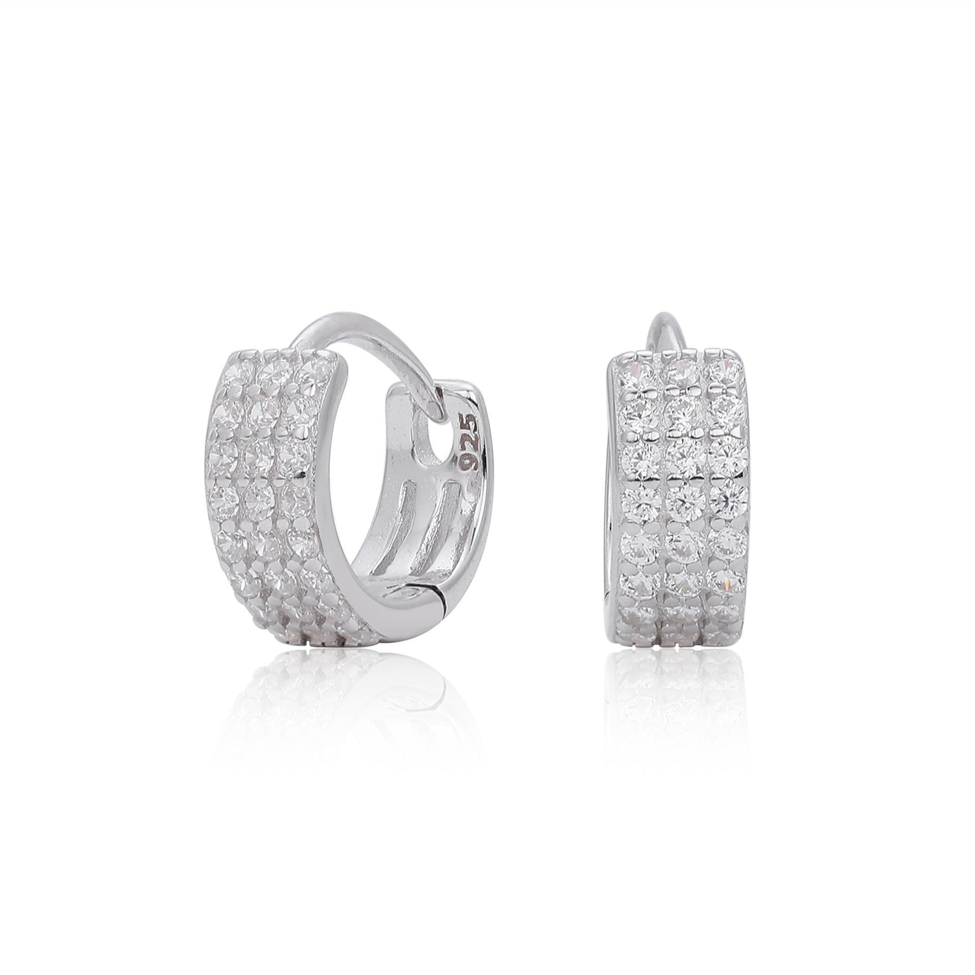 Damen Ohrhänger mit luxuriösem Zirkonbesatz aus 925er Sterling Silber Shop Nory