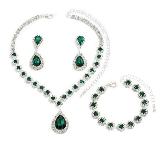 Shopnory | Galvanisiertes Strass-Schmuckset