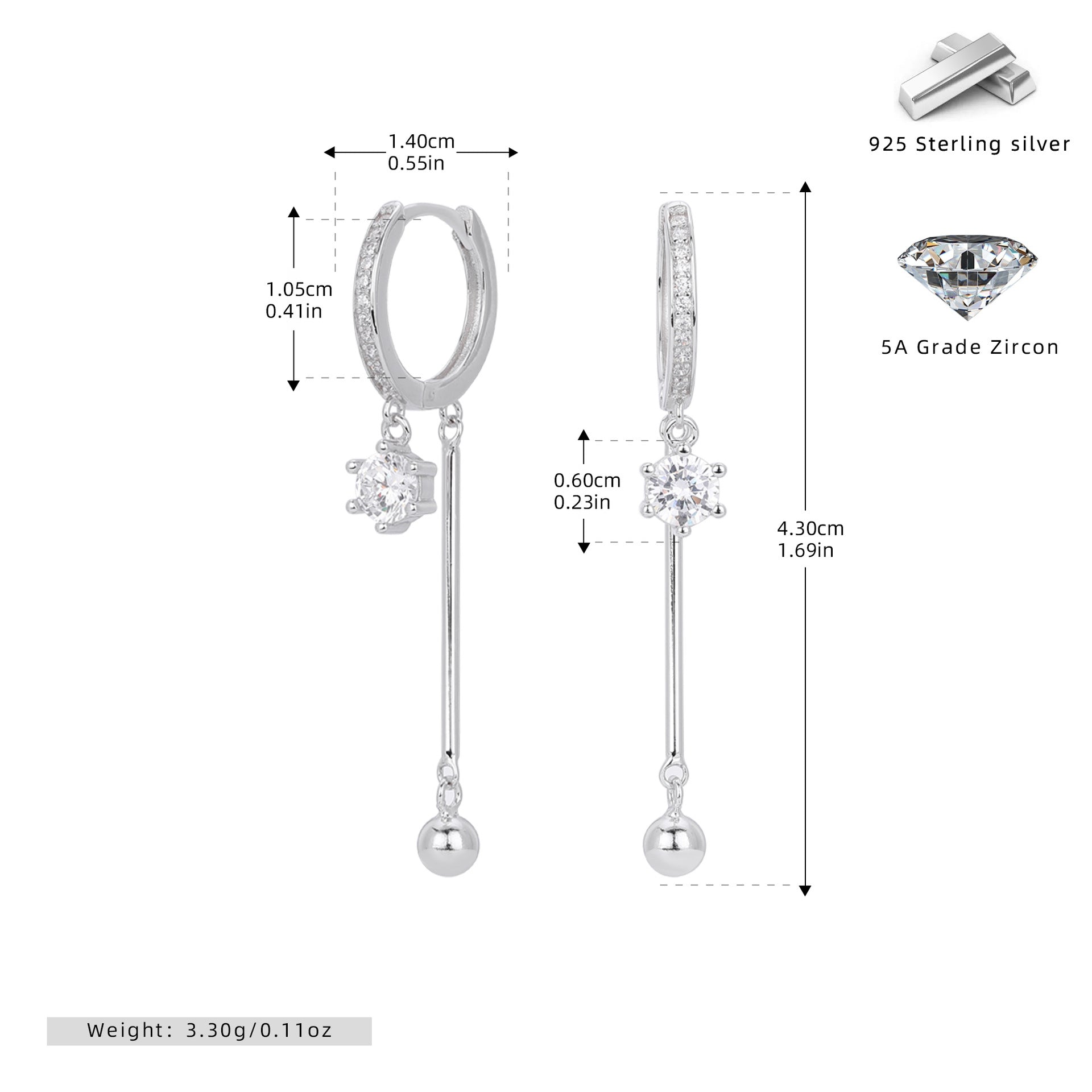 Damen Ohrhänger mit funkelndem Zirkon und elegantem Design Shop Nory