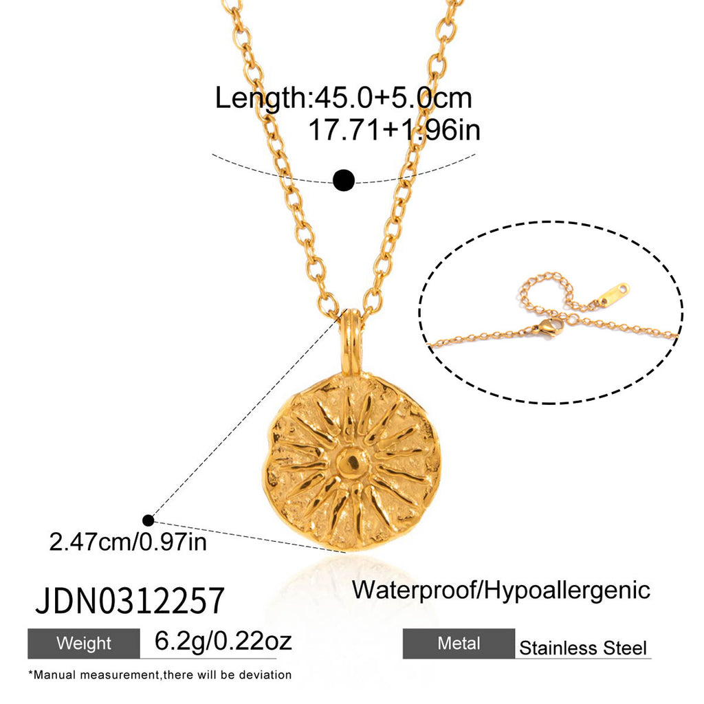 Damen Halskette mit kunstvollem Sonnenanhänger aus hochwertigem Edelstahl Shop Nory