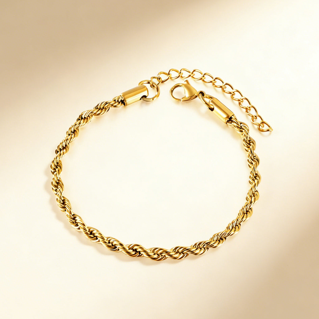 Damen luxuriöses Goldplattiertes Edelstahl Armkettchen mit verstellbarer Länge Shop Nory