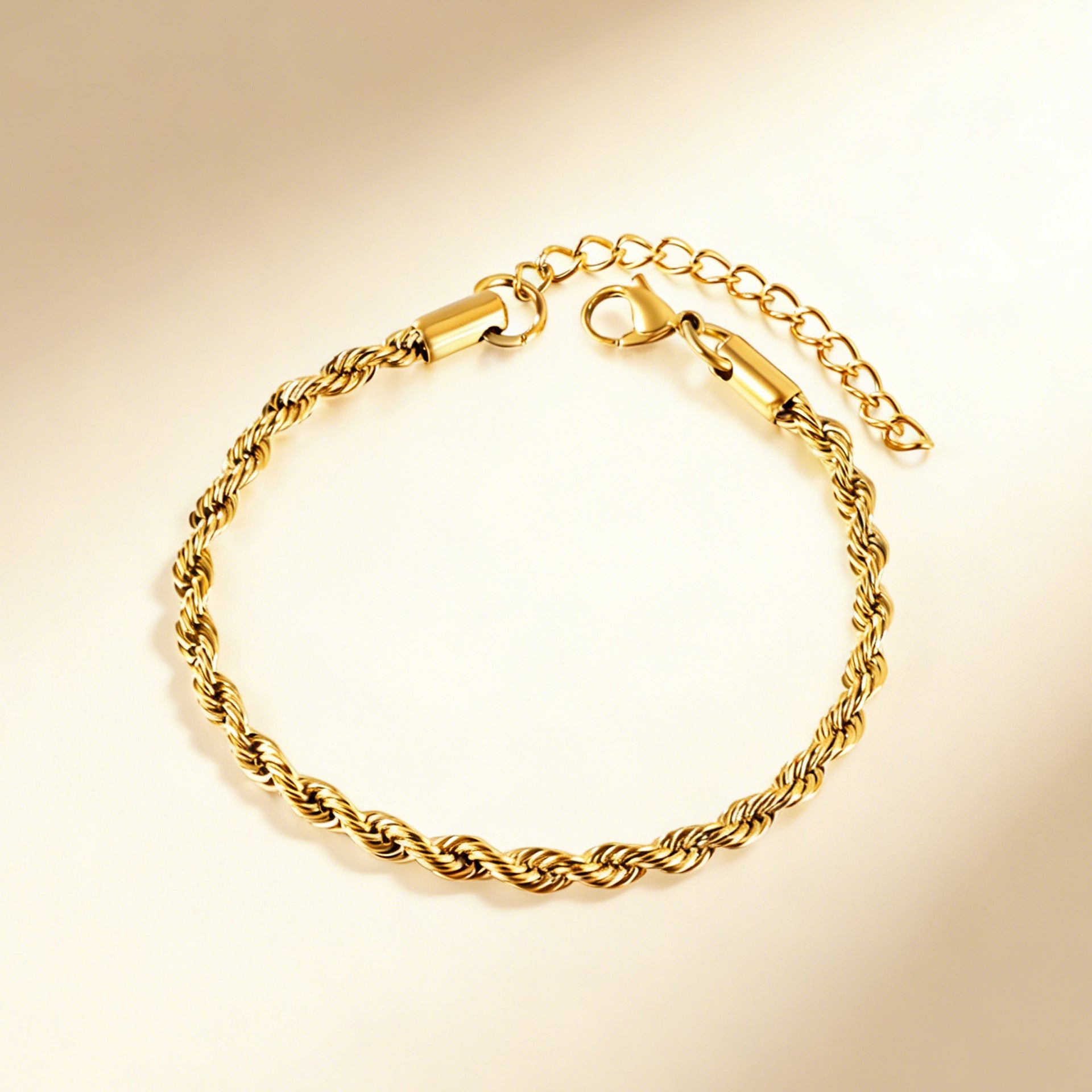 Damen luxuriöses Goldplattiertes Edelstahl Armkettchen mit verstellbarer Länge Shop Nory
