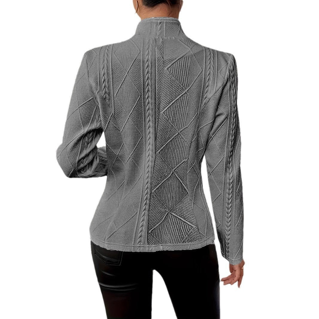 Damen nan taillierter strukturierter Blazer mit Stehkragen und Zopfapplikation Shop Nory