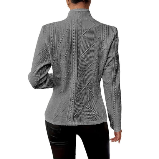 Damen nan taillierter strukturierter Blazer mit Stehkragen und Zopfapplikation Shop Nory