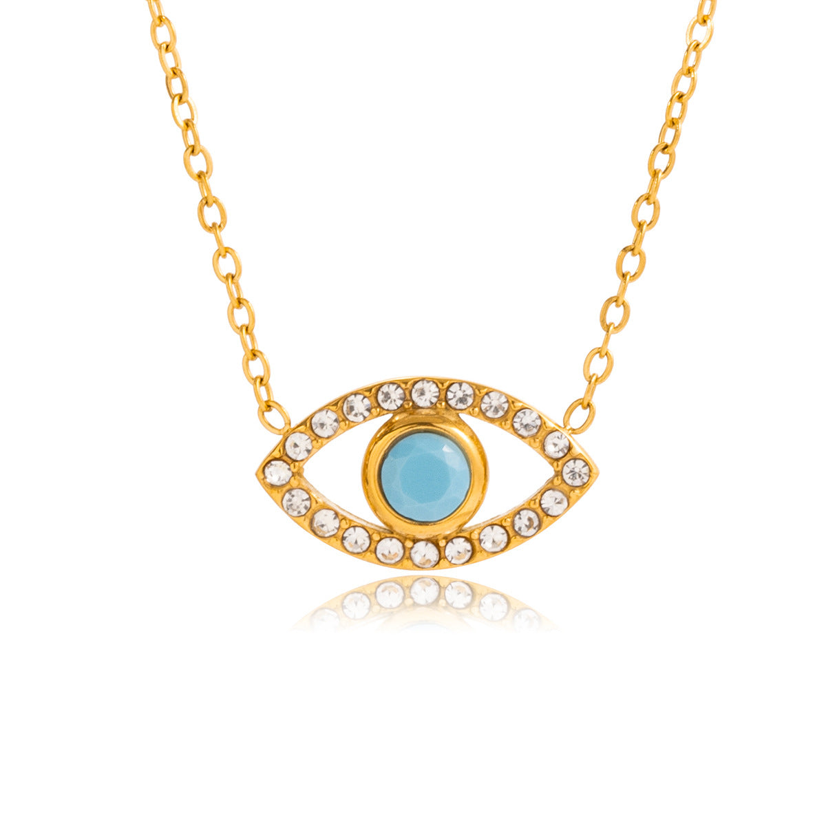 Damen Halskette mit elegantem Auge-Design und hypoallergener Edelstahlverarbeitung Shop Nory