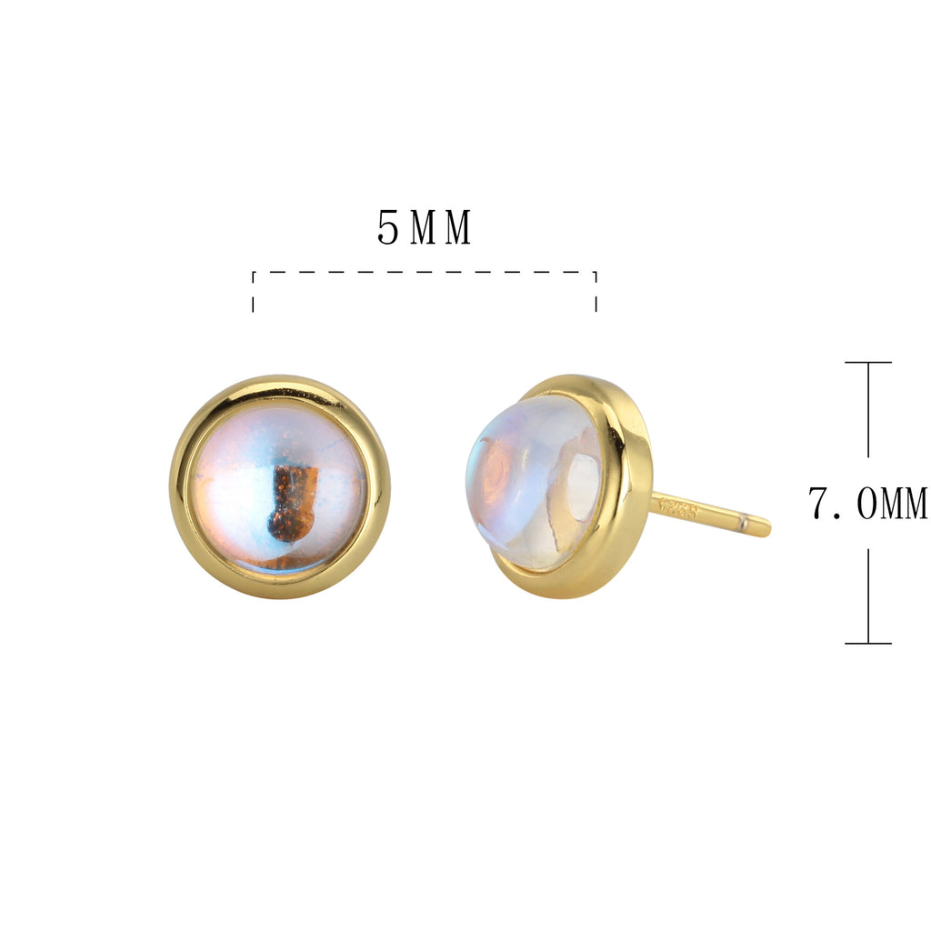 Damen Ohrstecker mit schimmerndem Opal-Effekt und hochwertiger 925 Sterling Silberfassung Shop Nory