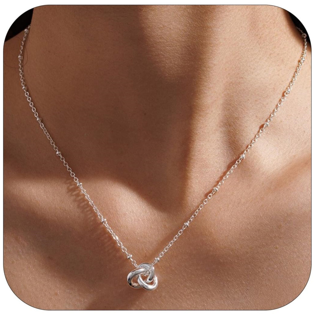 Damen Halskette mit anmutigem Knoten-Design und filigraner Gliederkette Shop Nory