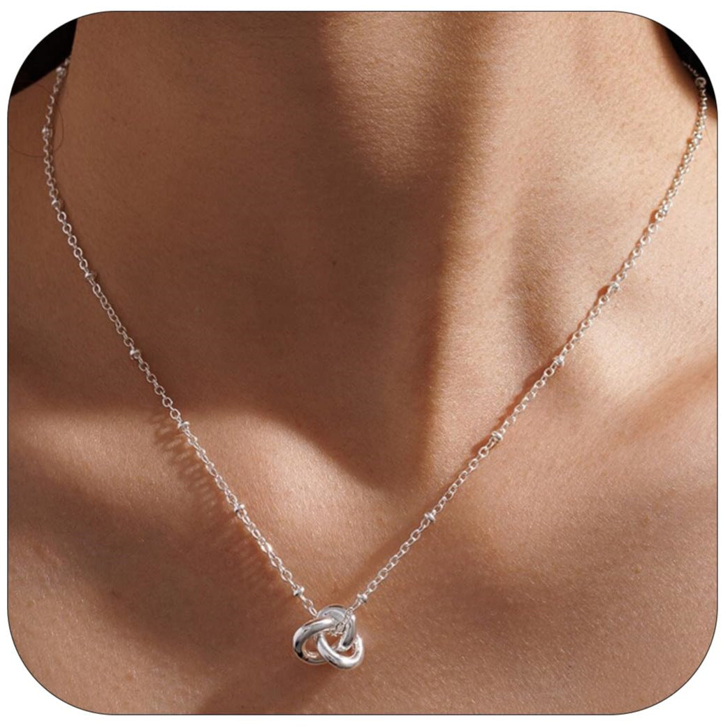 Damen Halskette mit anmutigem Knoten-Design und filigraner Gliederkette Shop Nory