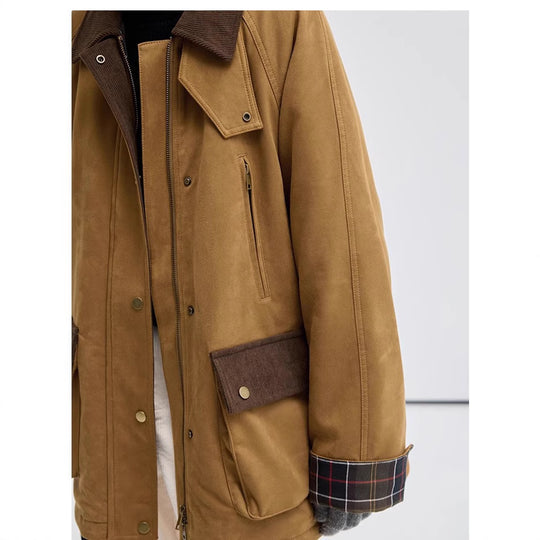 Damen Modische Übergangsjacke aus weichem Material mit Karomuster Shop Nory