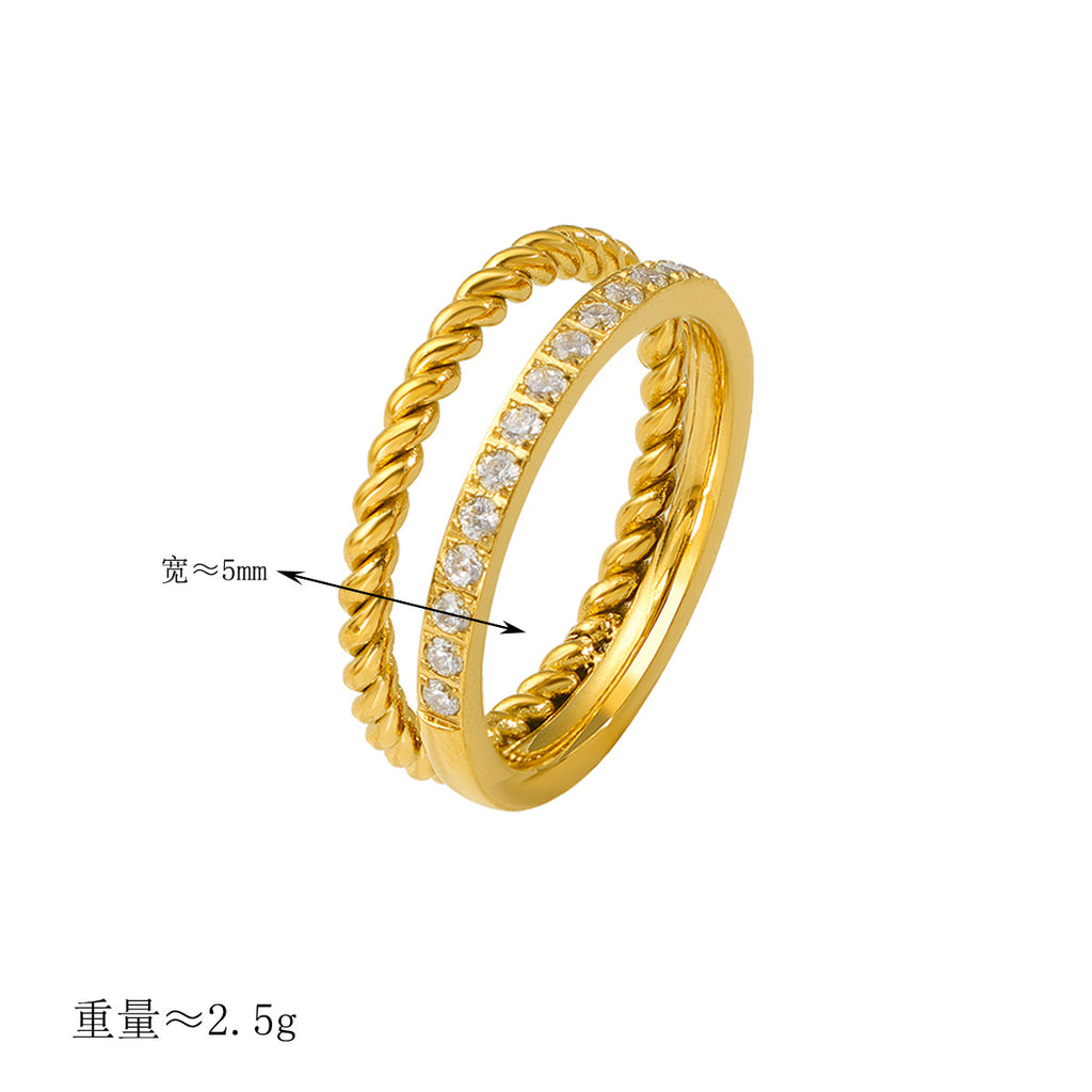 Damen edler Ring-Satz mit funkelnden Zirkonia-Steinen Shop Nory