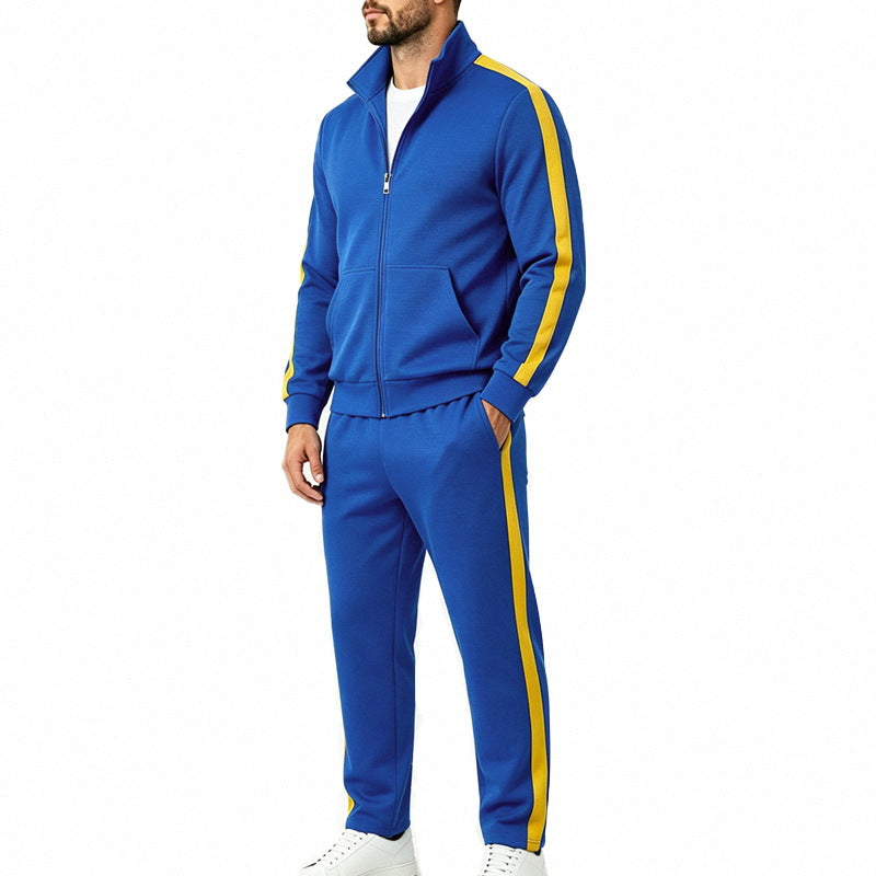 Herren Sportliches Trainingsanzug-Set mit Kontraststreifen, Reißverschlussjacke und Jogginghose Shop Nory