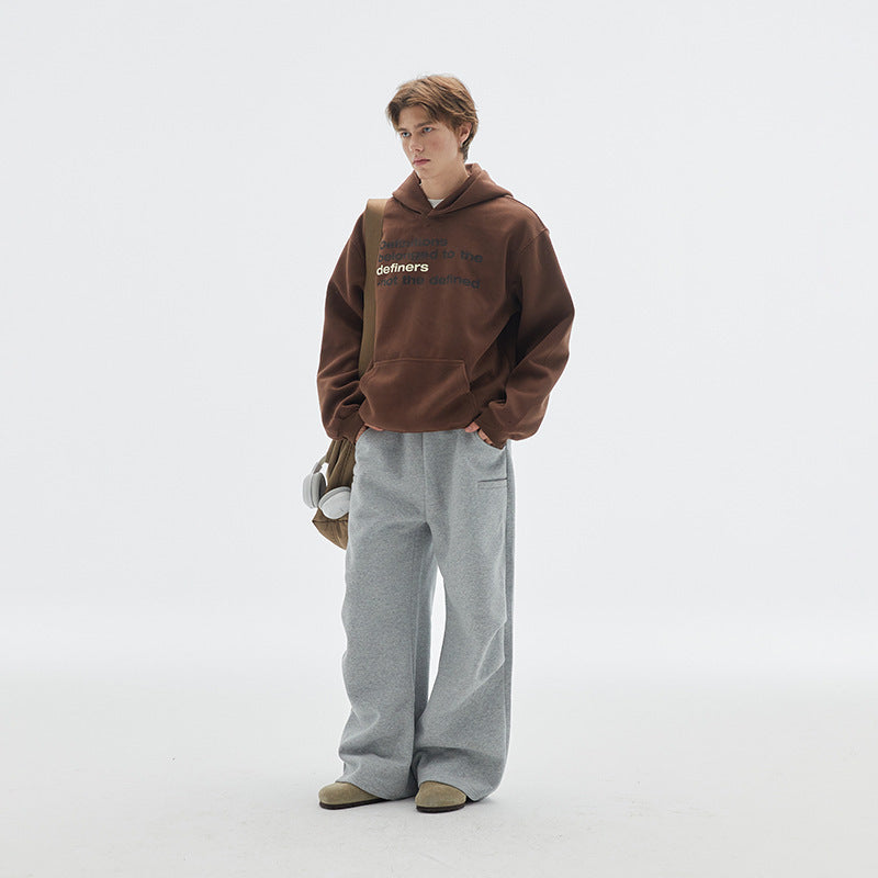 Unisex Oversize-Kapuzenpullover aus Baumwollmix mit Kängurutasche und Statement-Print Shop Nory