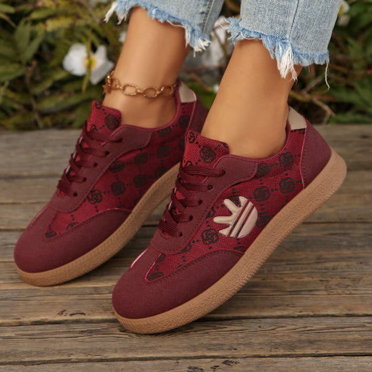 Damen Sneaker mit modischem Print und rutschfester Sohle
