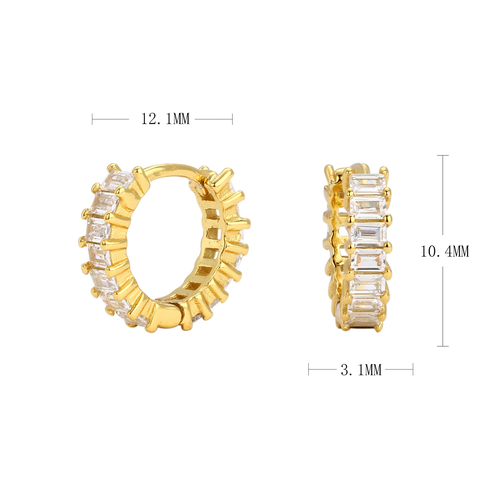 Damen Creolen mit tiefblauen Zirkonsteinen und luxuriösem Goldfinish Shop Nory
