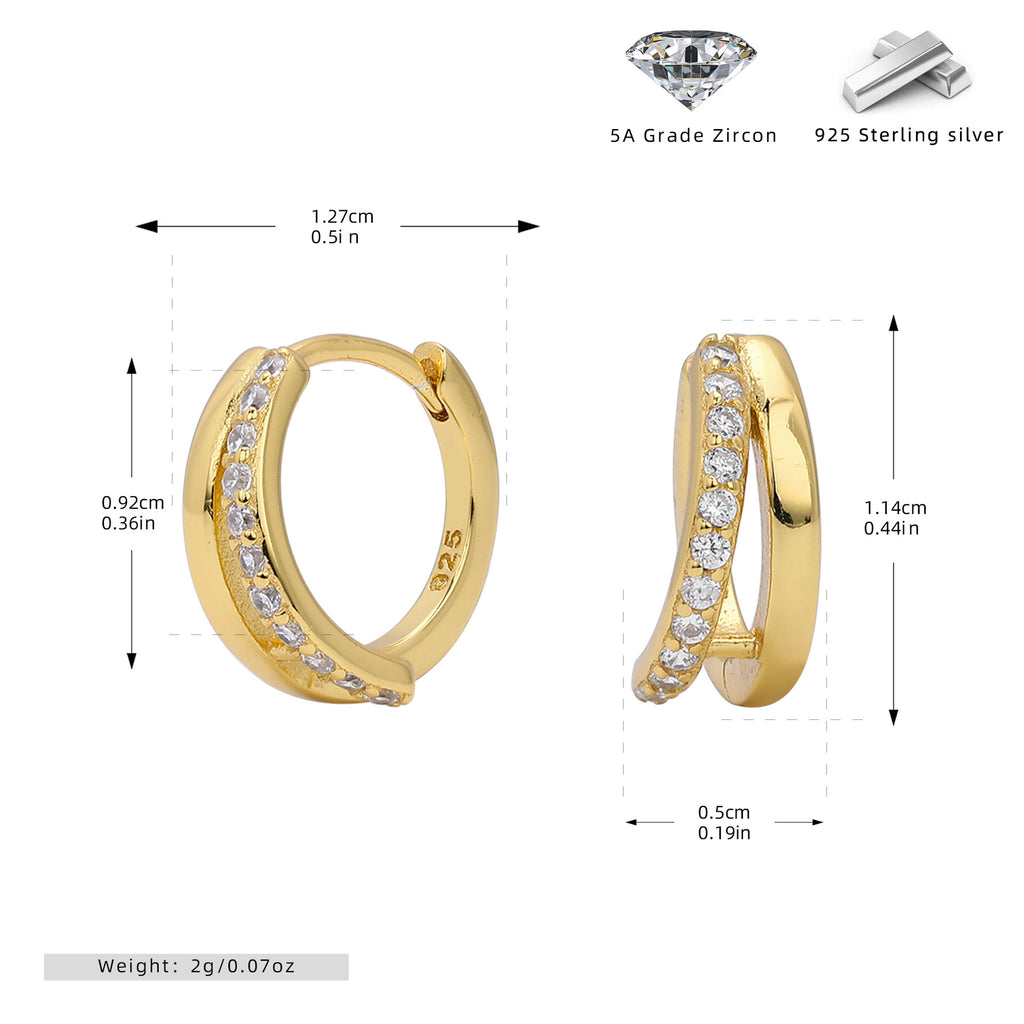 Damen Ohrstecker mit funkelnden Zirkon-Elementen in hochwertiger 925 Sterling Silber-Fassung Shop Nory
