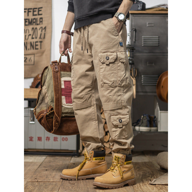 Herren Utility-Cargohose mit Kordelzug, elastischem Saum und Mehrfach-Taschen Shop Nory
