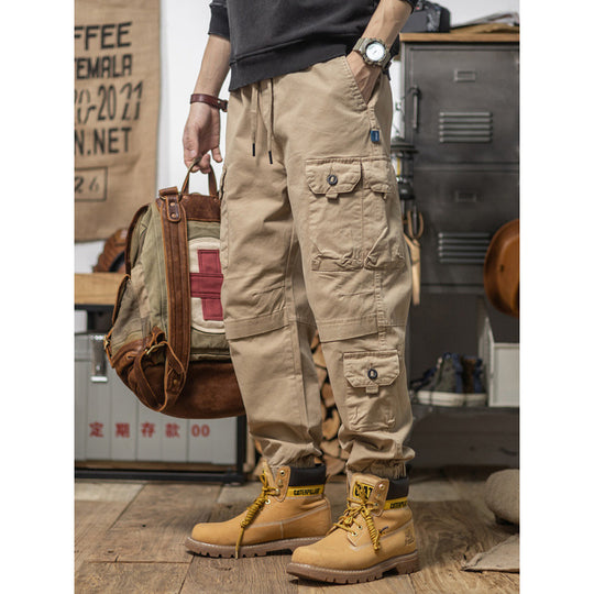 Herren Utility-Cargohose mit Kordelzug, elastischem Saum und Mehrfach-Taschen Shop Nory