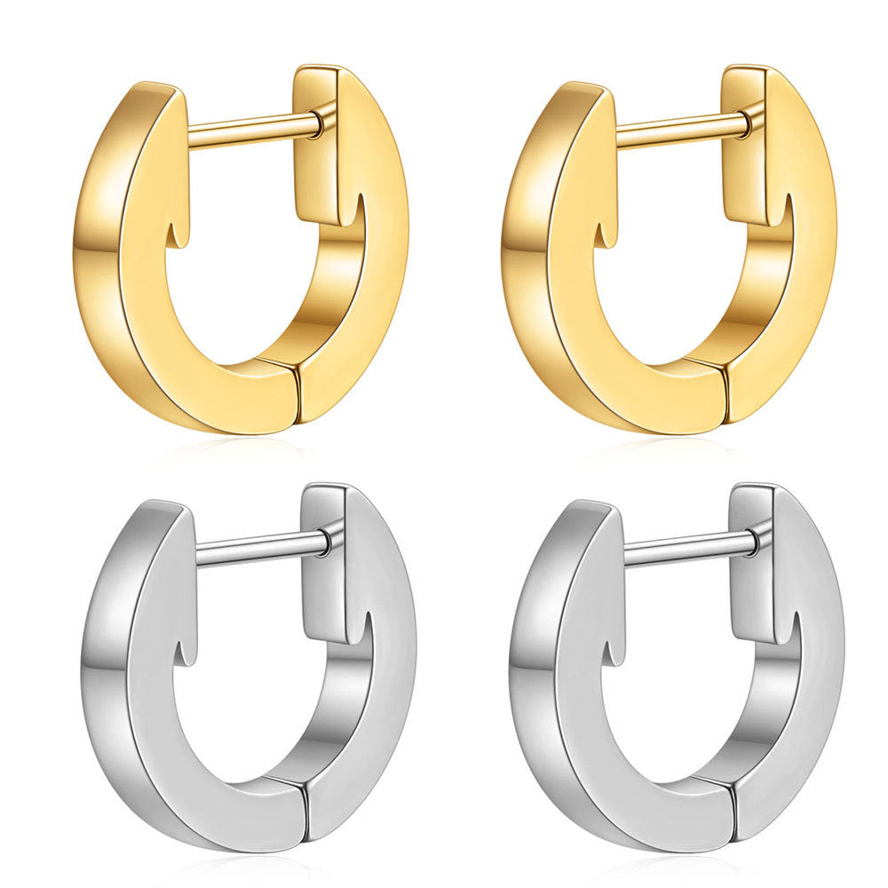 Damen Creolen aus hochwertigem Edelstahl mit geschwungenem Design Shop Nory