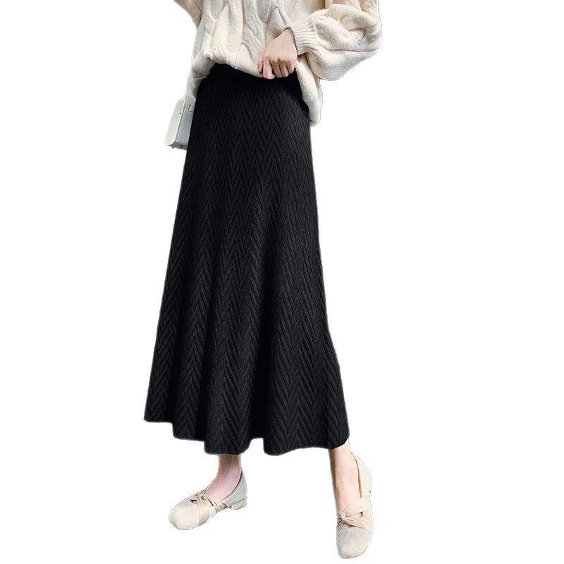 Damen Eleganter Strickrock mit strukturiertem Zopfmuster Shop Nory
