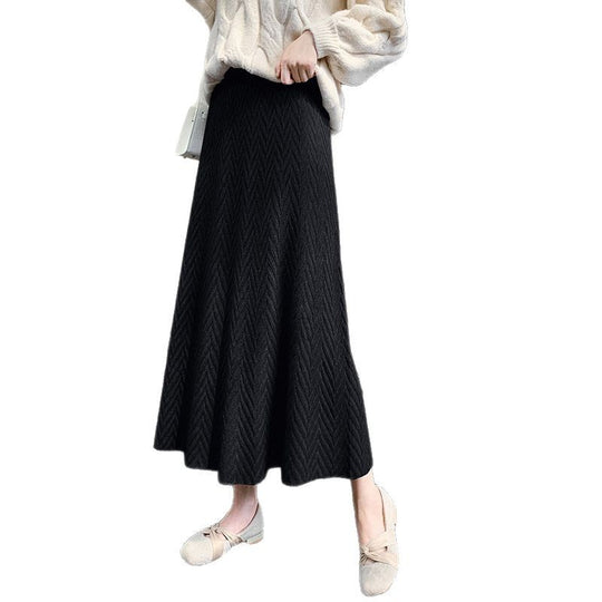Damen Eleganter Strickrock mit strukturiertem Zopfmuster Shop Nory