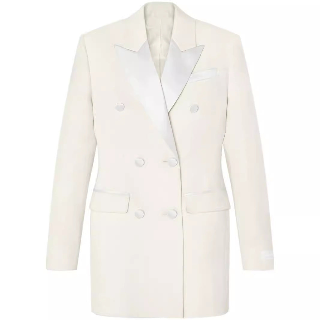 Damen Kurzes tailliertes Blazerkleid im Doppelreiher-Stil Shop Nory